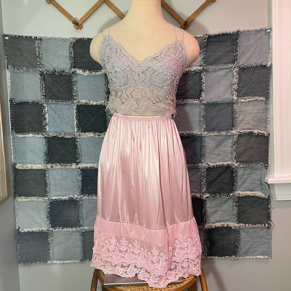 Pink Ruffle Slip Skirt - Picture 2 of 5